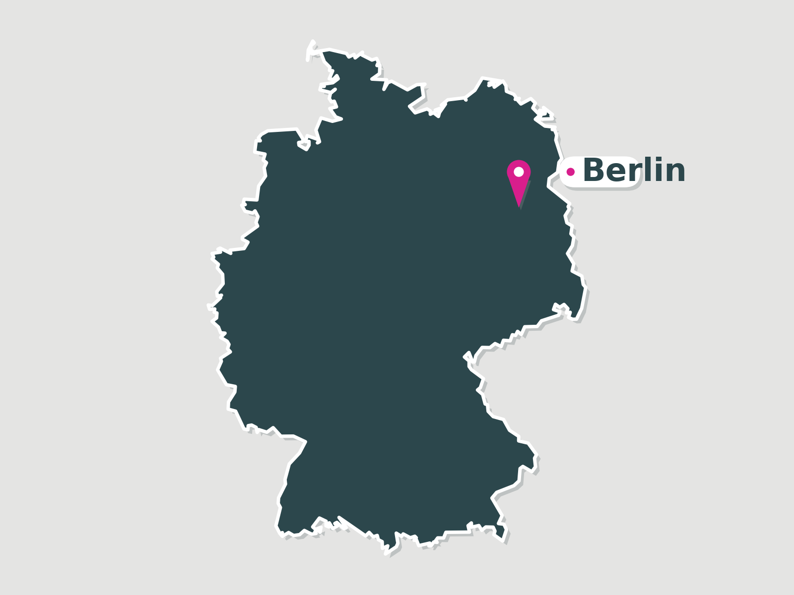 Mapa de Alemania con la ubicación de la clínica de ojo seco en Berlín