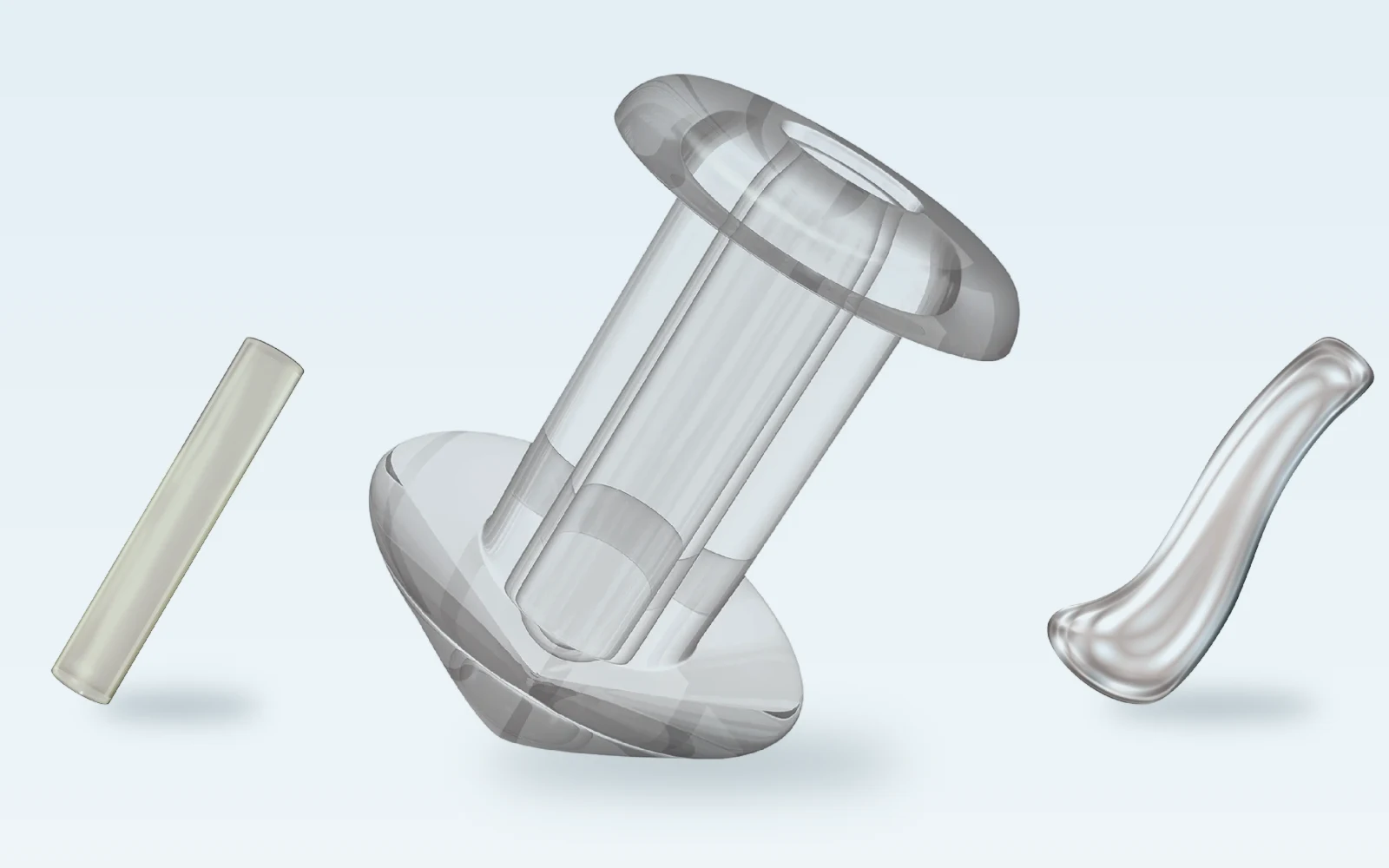 Three types of punctal plug: silicone plug with collar, dissolvable collagen plug and intracanalicular plug